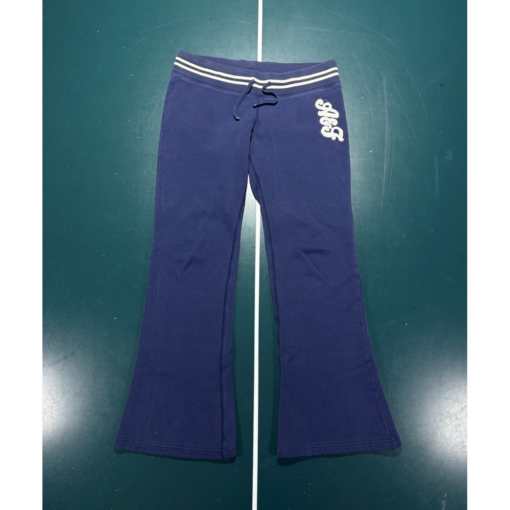 VTG Y2K Abercrombie Fitch Flare Sweatpants Women's Small Blue Low Rise Flaws*